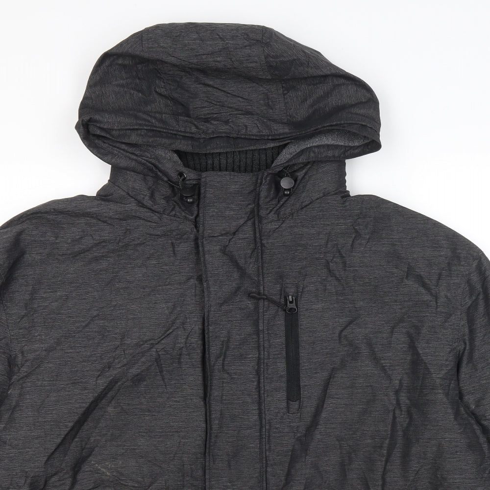TU Mens Grey Rain Coat Coat Size XL Zip