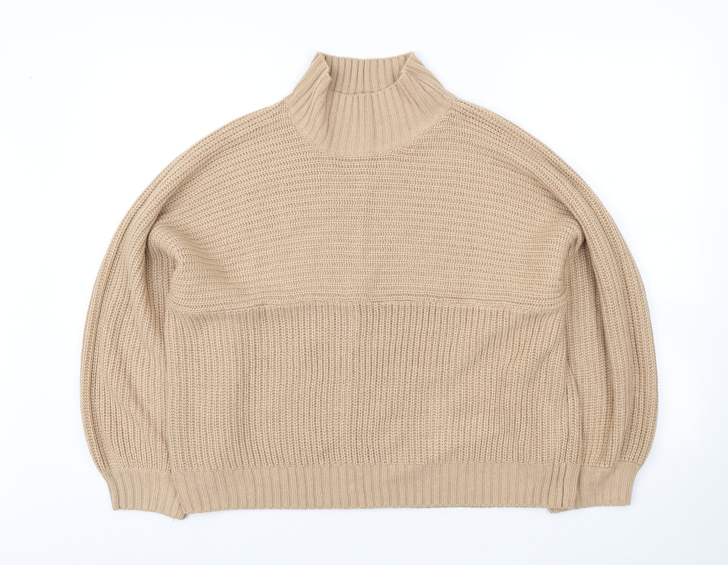 PEP & CO Womens Brown High Neck Acrylic Pullover Jumper Size L