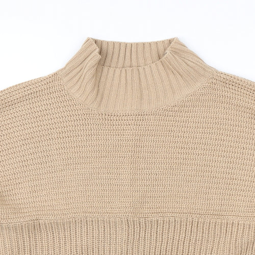 PEP & CO Womens Brown High Neck Acrylic Pullover Jumper Size L