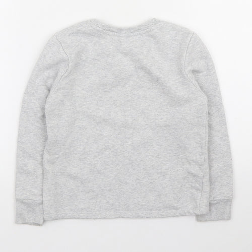 F&F Girls Grey Cotton Henley Sweatshirt Size 6-7 Years - TEAM UNICORN