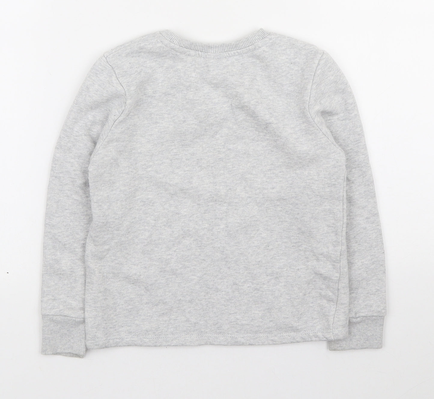 F&F Girls Grey Cotton Henley Sweatshirt Size 6-7 Years - TEAM UNICORN