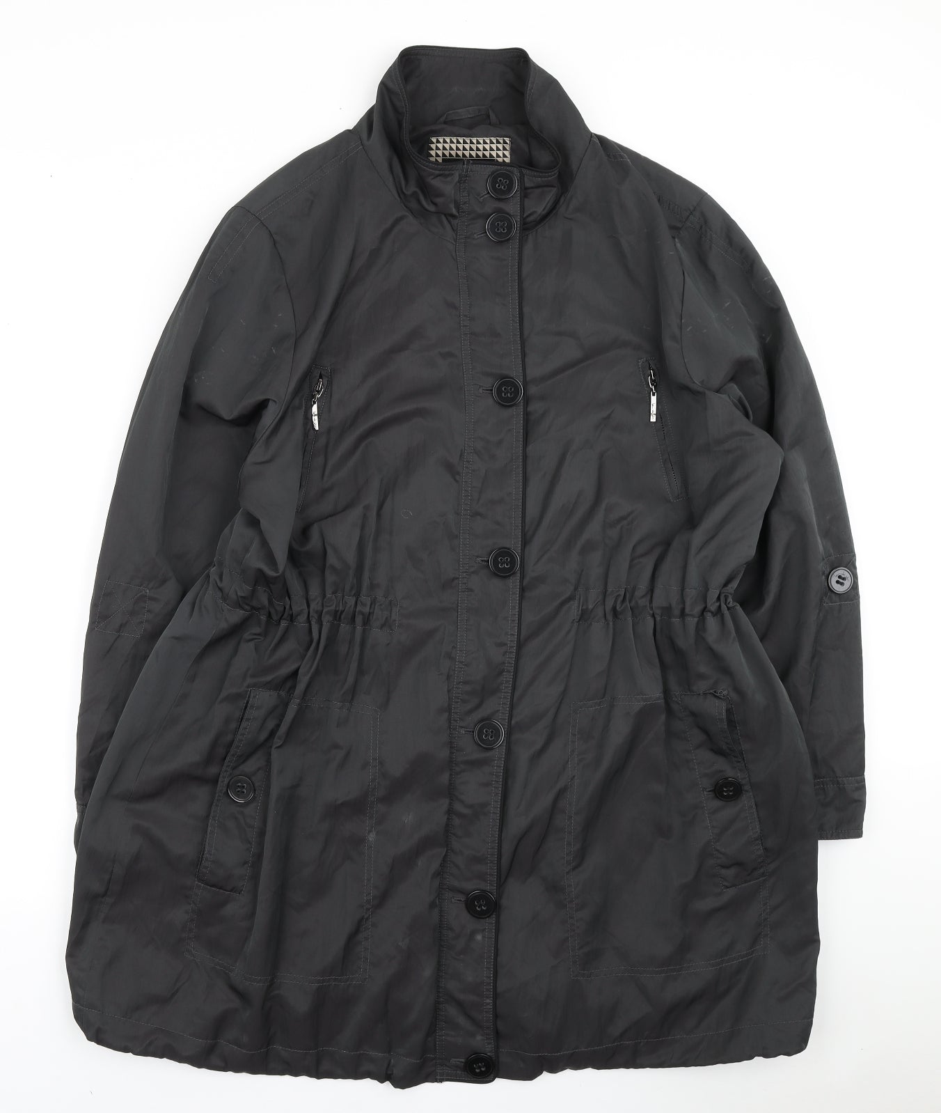Debenhams Womens Black Windbreaker Coat Size 20 Zip