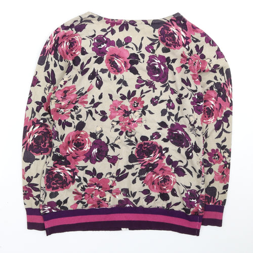 First Avenue Womens Multicoloured Floral Viscose Cardigan Jumper Size 12