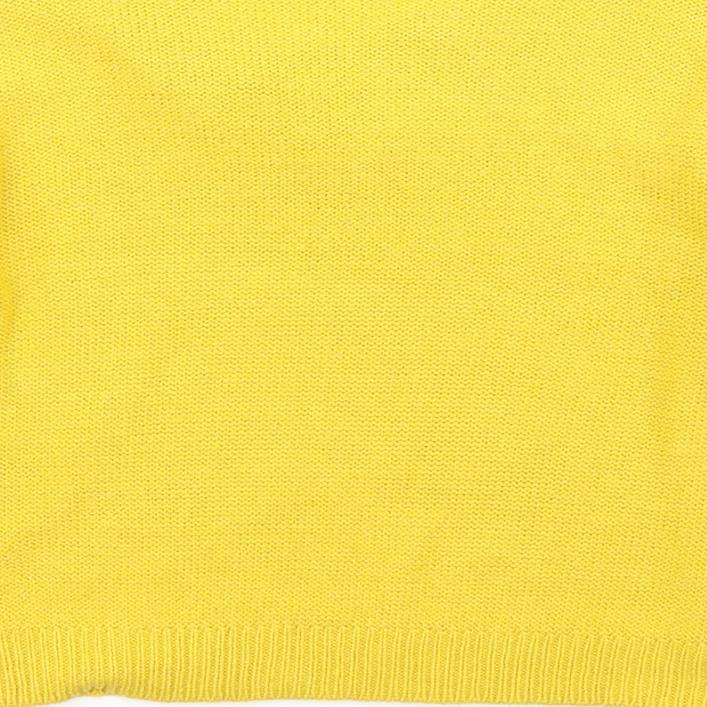 H&M Womens Yellow Boat Neck Acrylic Pullover Jumper Size S - Cropped `