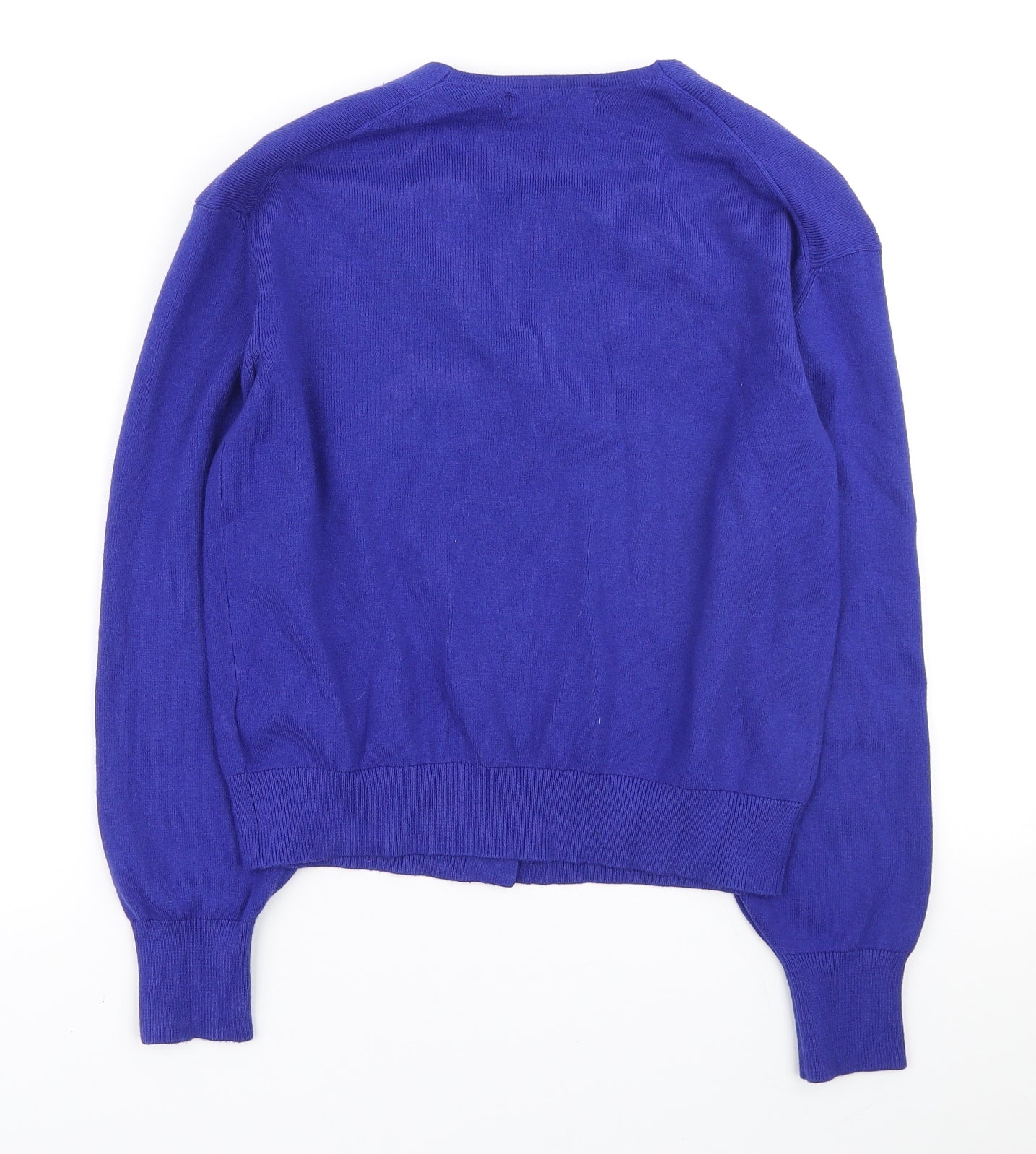 Marks and Spencer Womens Blue V-Neck Polyester Cardigan Jumper Size S