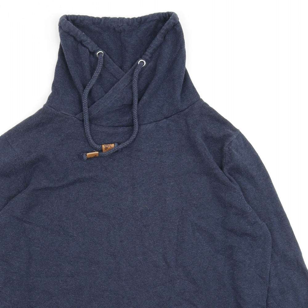 Springfield Womens Blue High Neck Cotton Pullover Jumper Size M