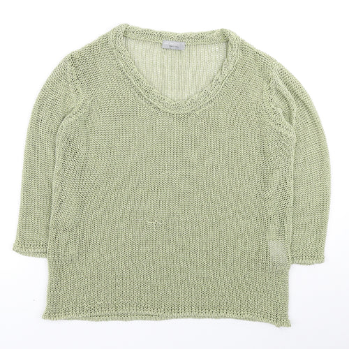 Marks and Spencer Womens Green Round Neck Acrylic Pullover Jumper Size L