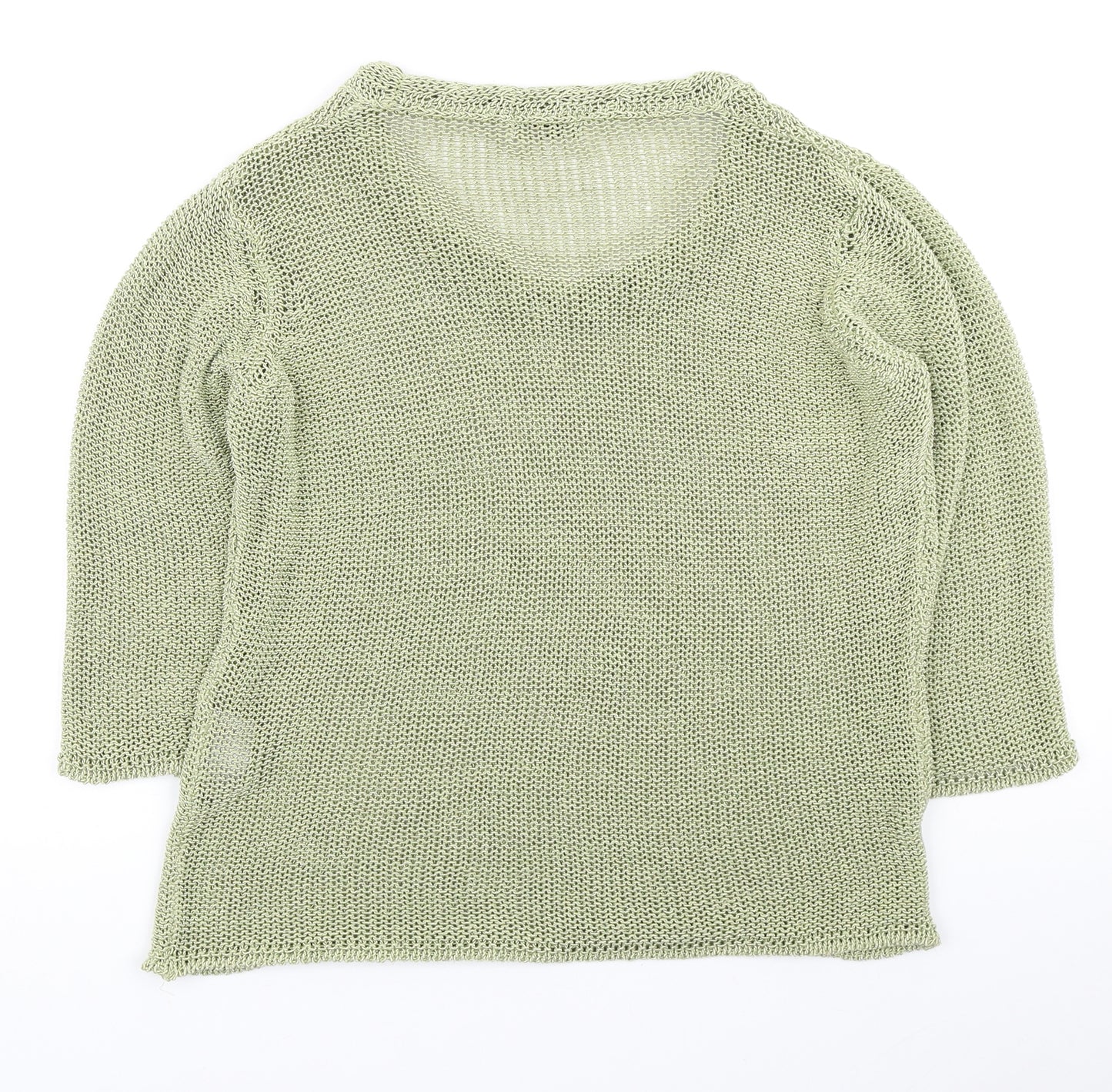 Marks and Spencer Womens Green Round Neck Acrylic Pullover Jumper Size L