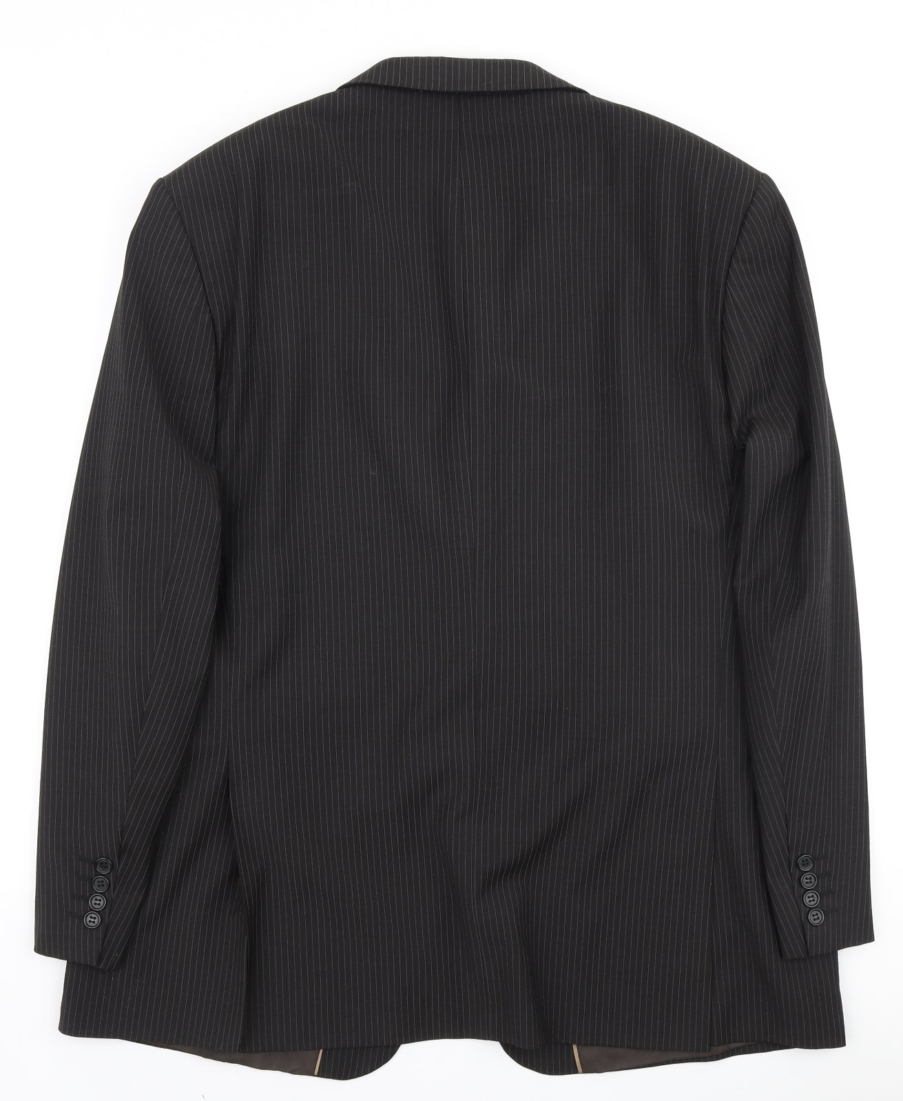 Marks and Spencer Mens Brown Striped Polyester Jacket Suit Jacket Size 46 - washable suit