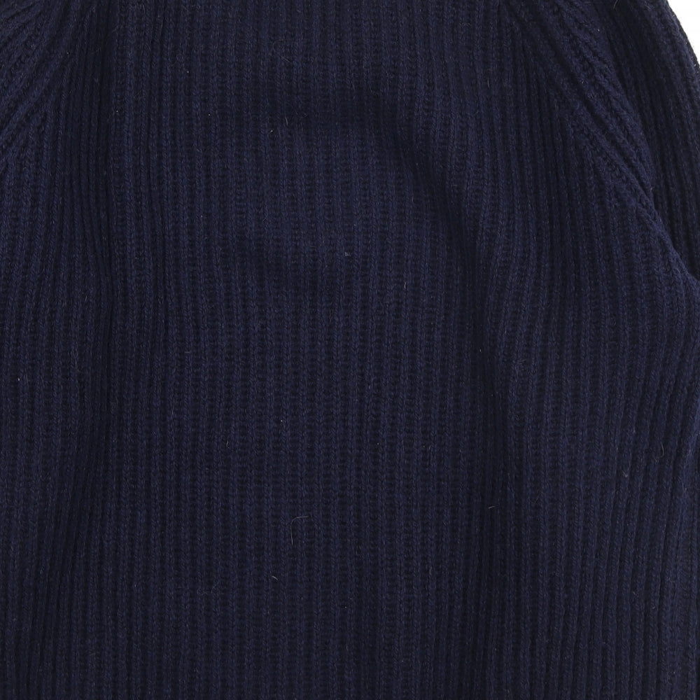 Pure New Wool Mens Blue V-Neck Wool Pullover Jumper Size XL