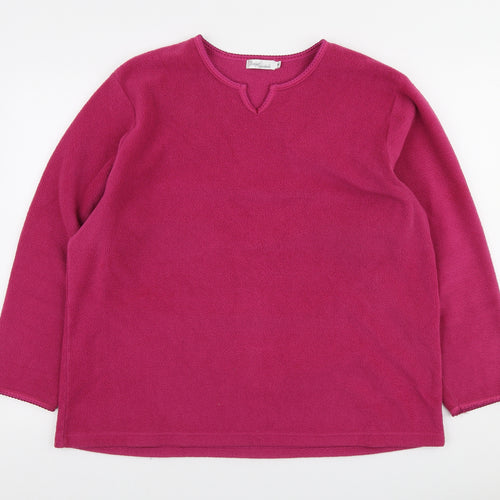 Design Essentials Womens Pink Polyester Pullover Sweatshirt Size XL
