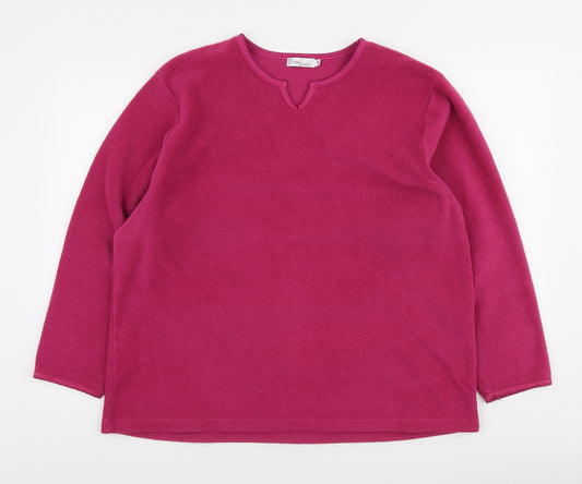 Front view of Design Essentials women’s pink polyester pullover sweatshirt, size XL