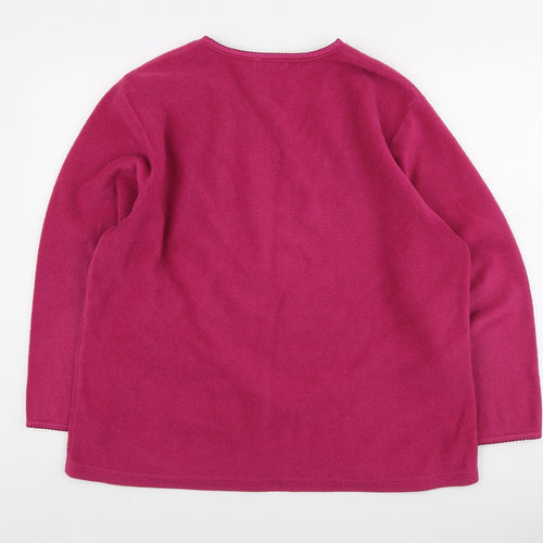 Design Essentials Womens Pink Polyester Pullover Sweatshirt Size XL