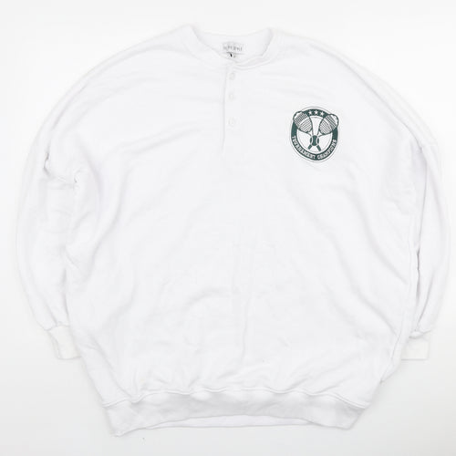 In the Style Womens White Polyester Henley Sweatshirt Size 10 Button - Tournament Champions