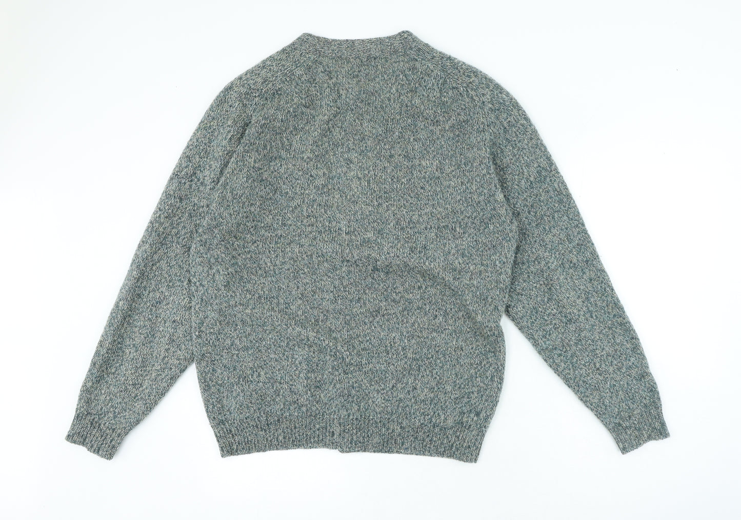 Antartex Womens Grey V-Neck Wool Cardigan Jumper Size M