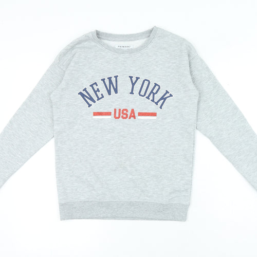 Primark Girls Green Polyester Pullover Sweatshirt Size 11-12 Years - New York