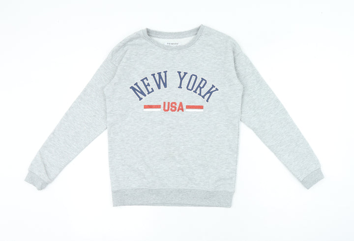 Primark Girls Green Polyester Pullover Sweatshirt Size 11-12 Years - New York