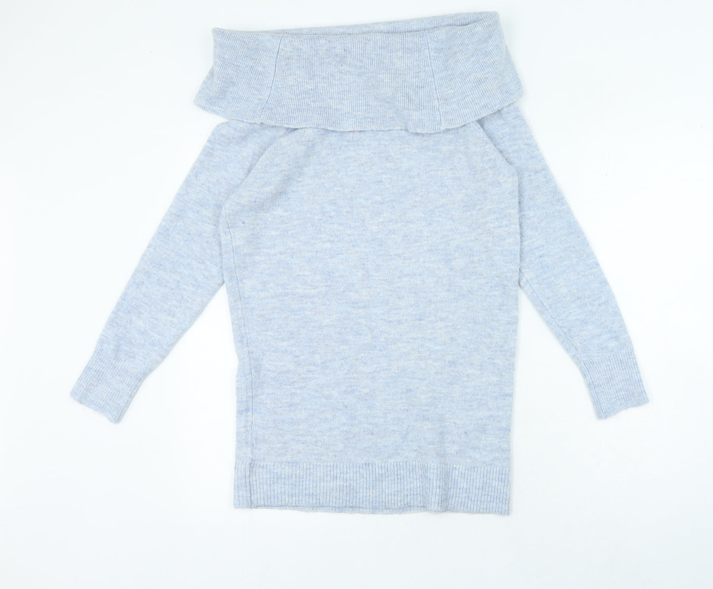 Papaya Womens Blue Roll Neck Acrylic Pullover Jumper Size S
