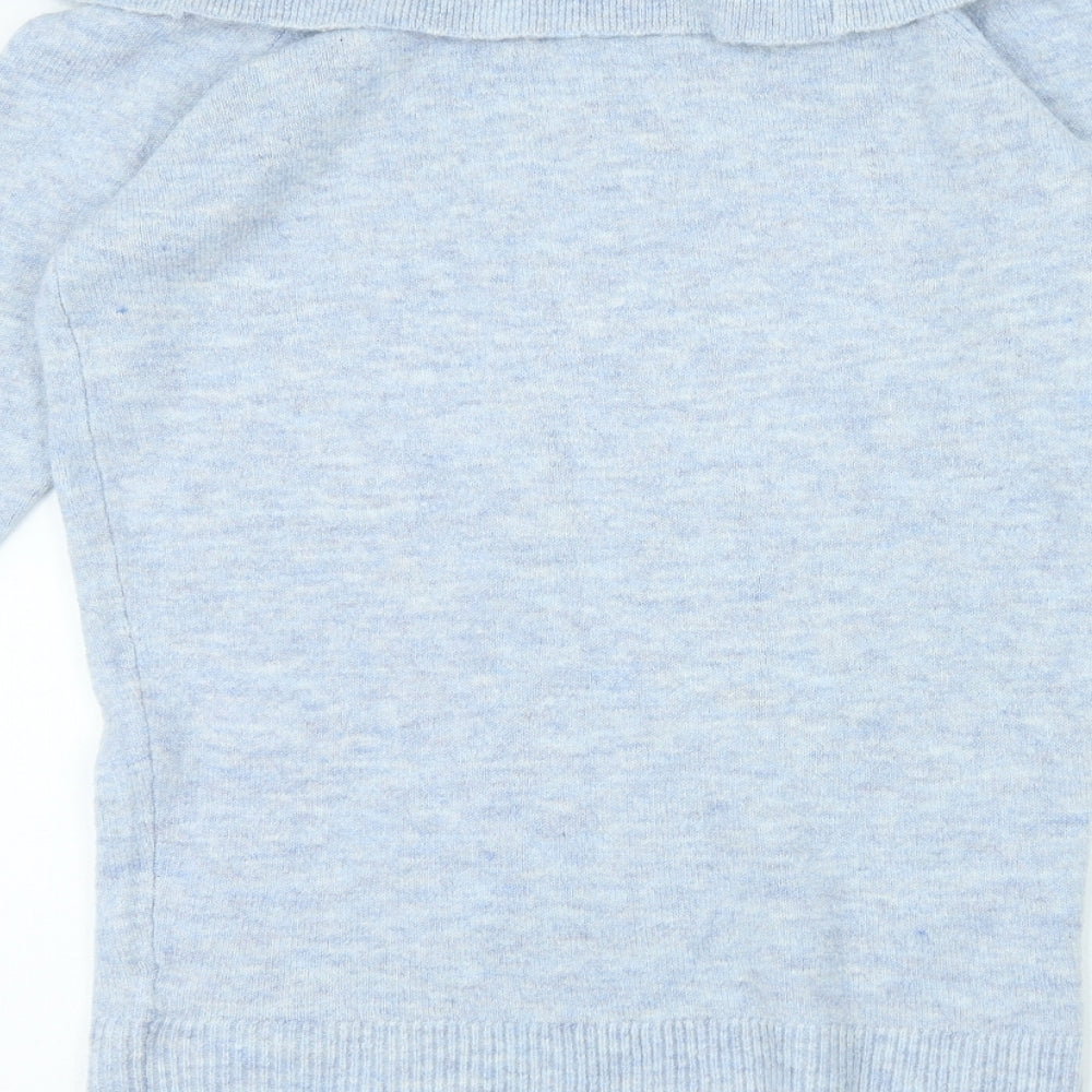 Papaya Womens Blue Roll Neck Acrylic Pullover Jumper Size S