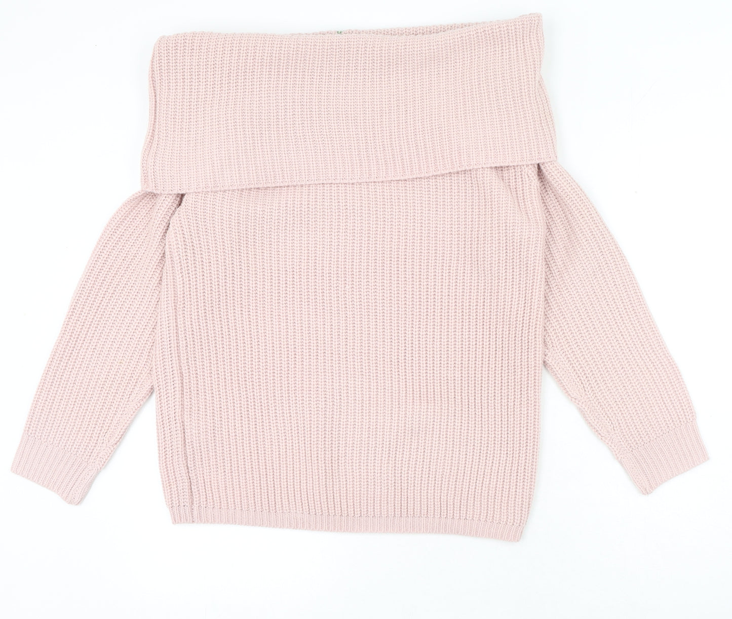 Be You Womens Pink Boat Neck Acrylic Pullover Jumper Size 16