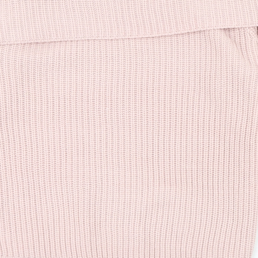 Be You Womens Pink Boat Neck Acrylic Pullover Jumper Size 16