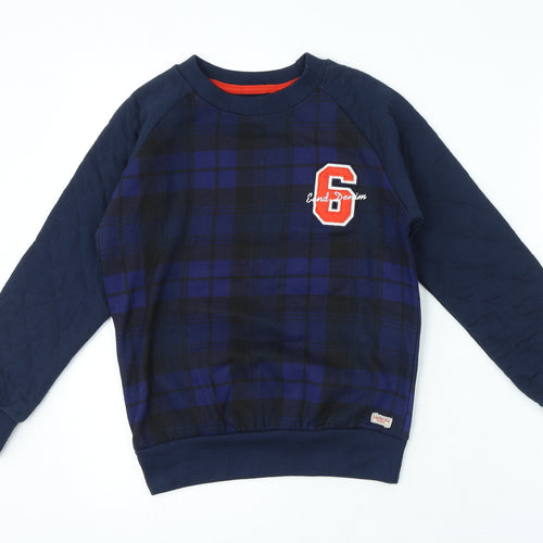 Ebound Boys Purple Plaid Cotton Pullover Sweatshirt Size 10 Years