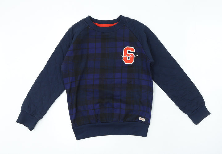 Ebound Boys Purple Plaid Cotton Pullover Sweatshirt Size 10 Years