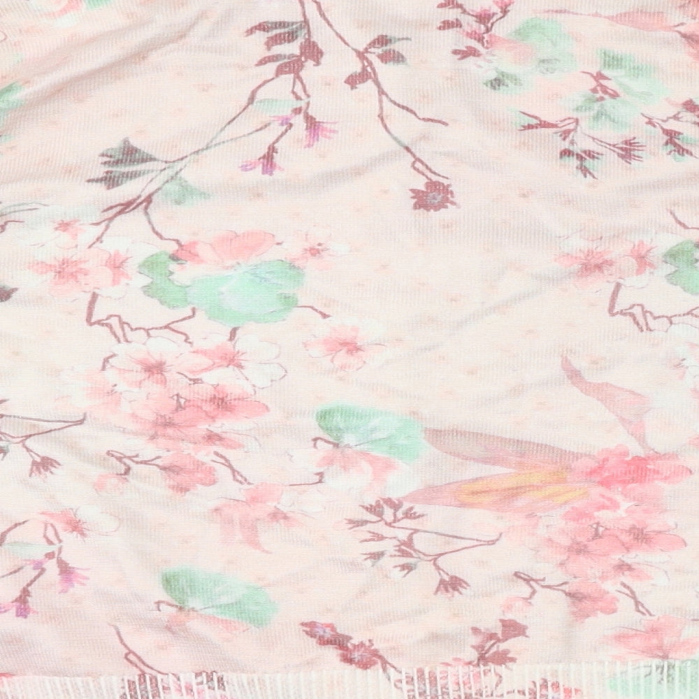 ORSAY Womens Pink Crew Neck Floral Cotton Cardigan Jumper Size M
