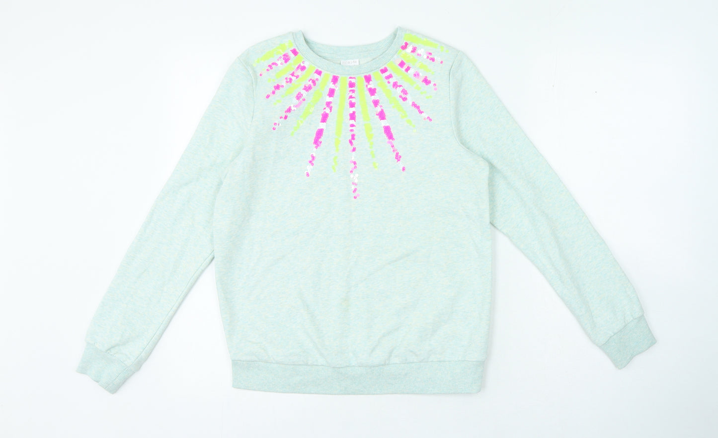 F&F Girls Blue Cotton Blend Pullover Sweatshirt Size 12-13 Years