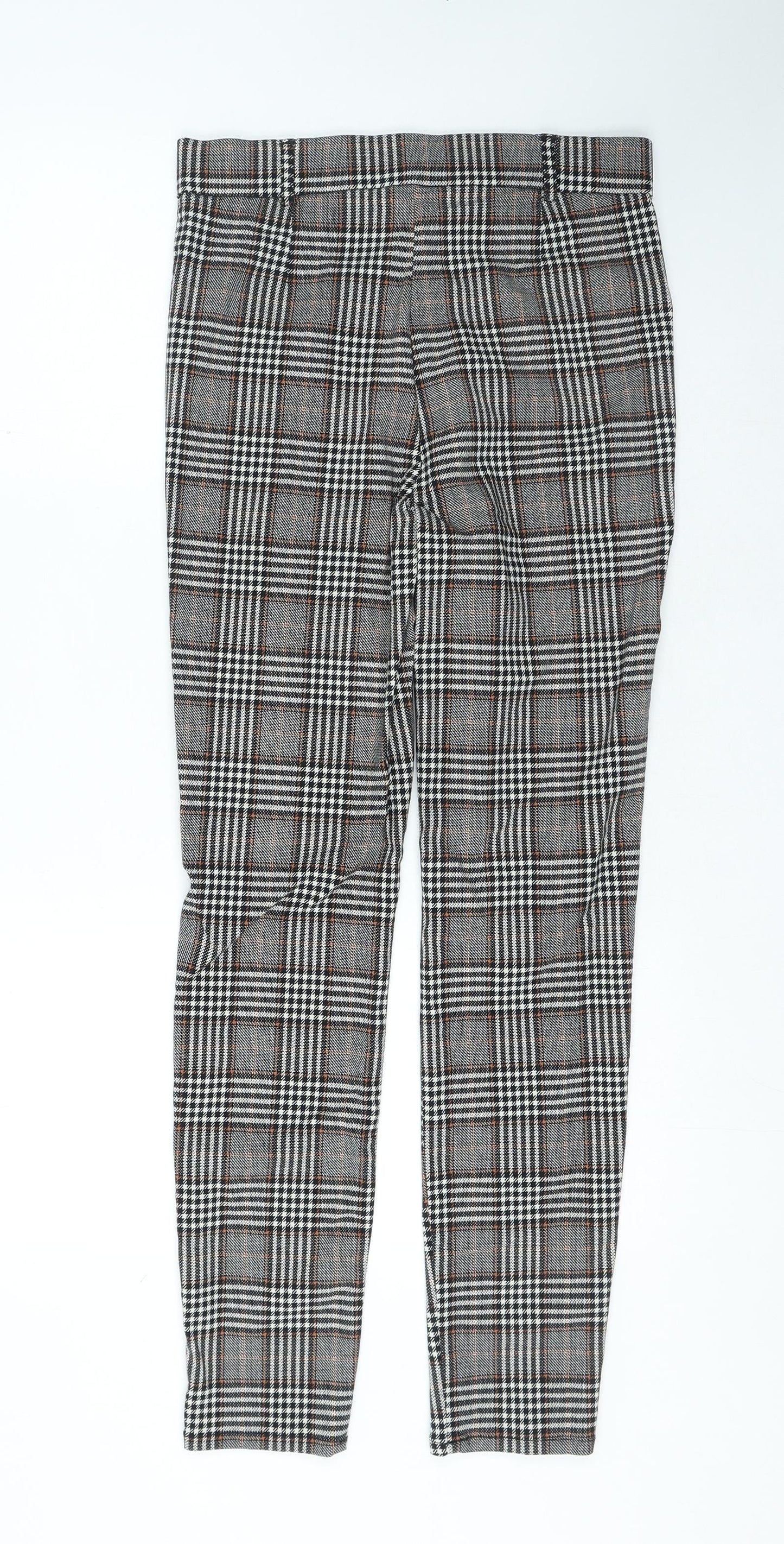 Primark Womens Multicoloured Check Viscose Trousers Size 14 L28 in Regular Zip