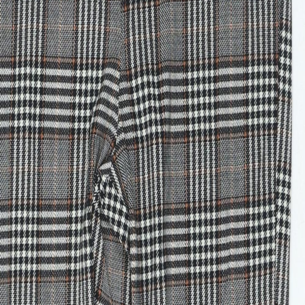 Primark Womens Multicoloured Check Viscose Trousers Size 14 L28 in Regular Zip