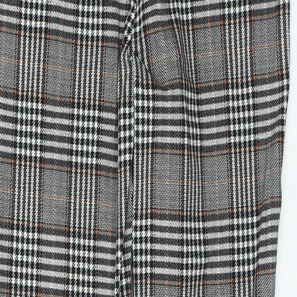 Primark Womens Multicoloured Check Viscose Trousers Size 14 L28 in Regular Zip