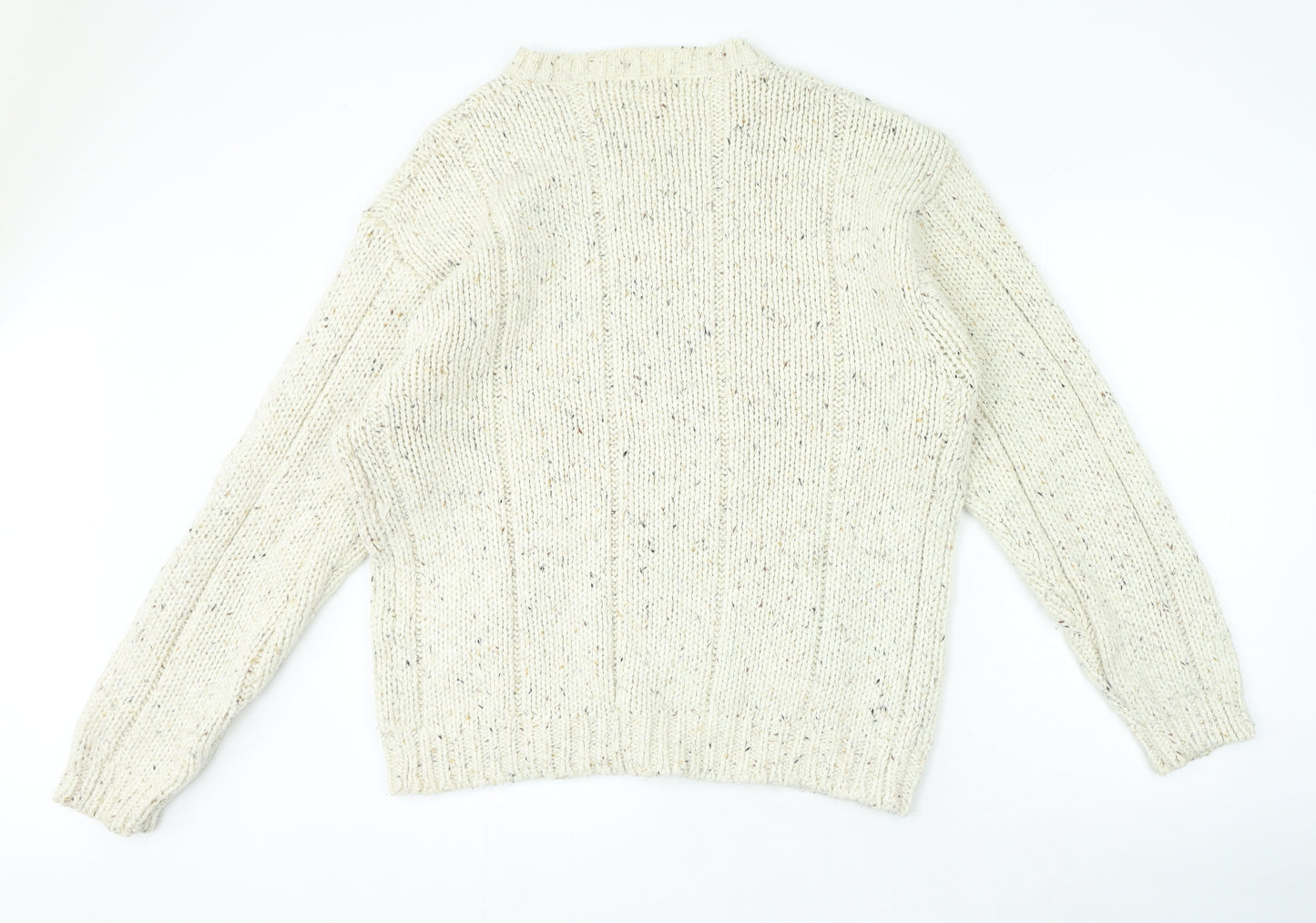 LERROS Womens Beige V-Neck Cotton Pullover Jumper Size XL