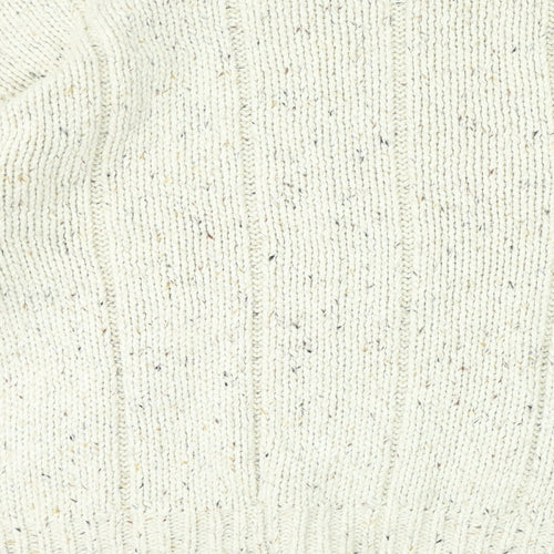 LERROS Womens Beige V-Neck Cotton Pullover Jumper Size XL