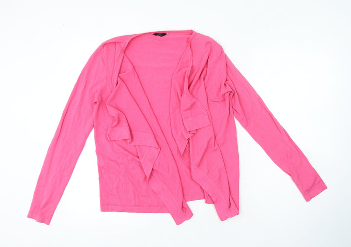 M&Co Womens Pink V-Neck Viscose Cardigan Jumper Size 10