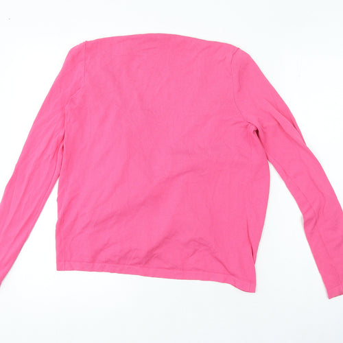 M&Co Womens Pink V-Neck Viscose Cardigan Jumper Size 10