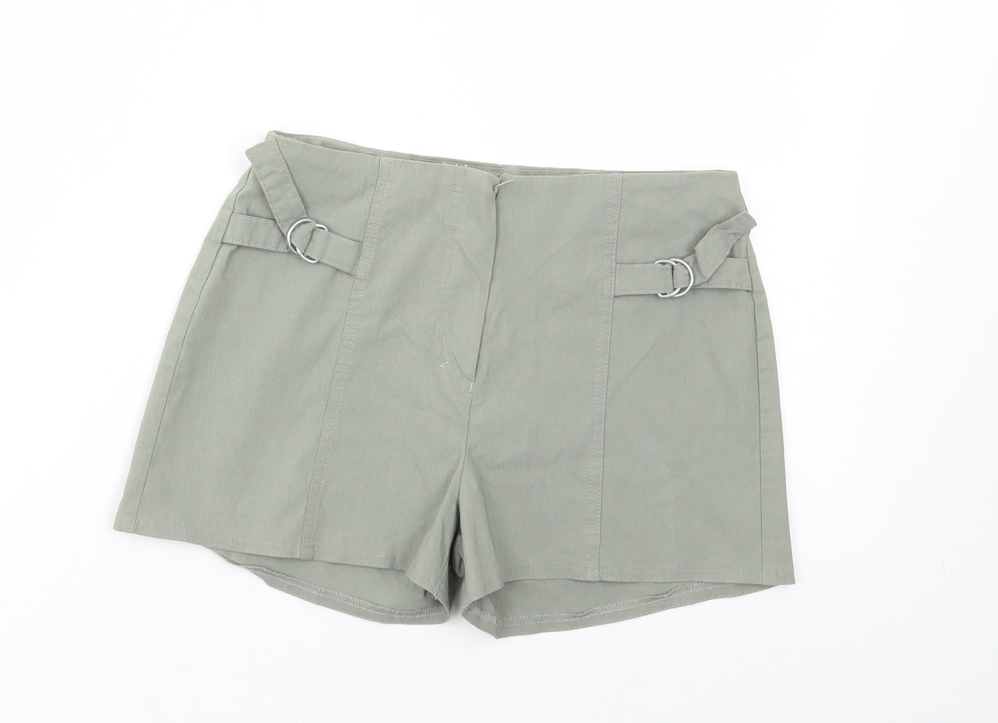 George Womens Green Viscose Hot Pants Shorts Size 8 Regular Zip