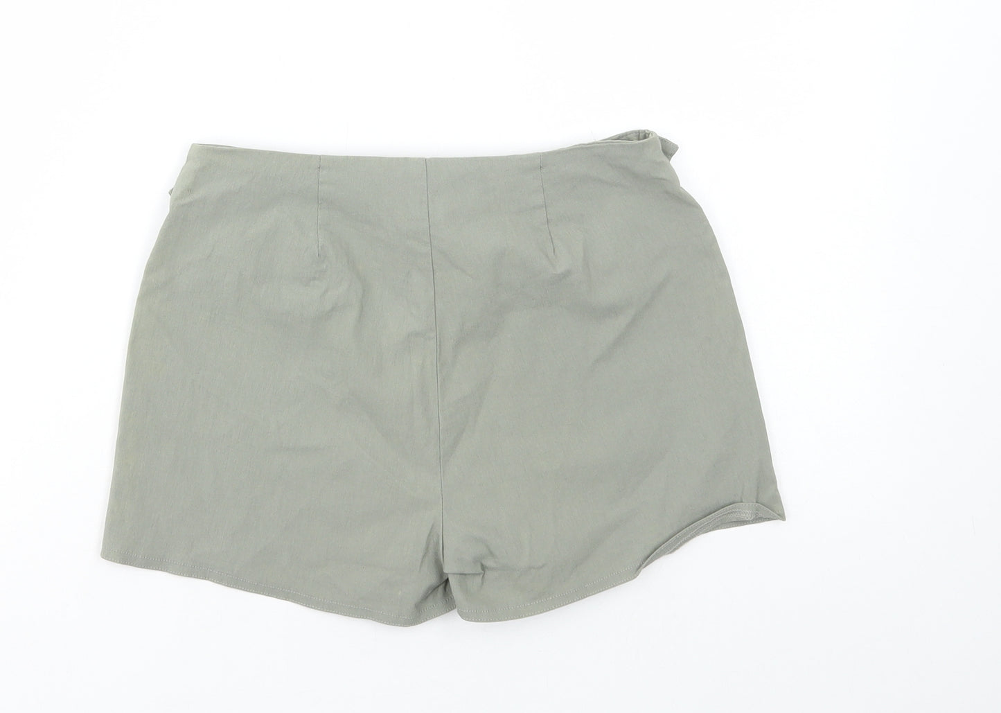 George Womens Green Viscose Hot Pants Shorts Size 8 Regular Zip