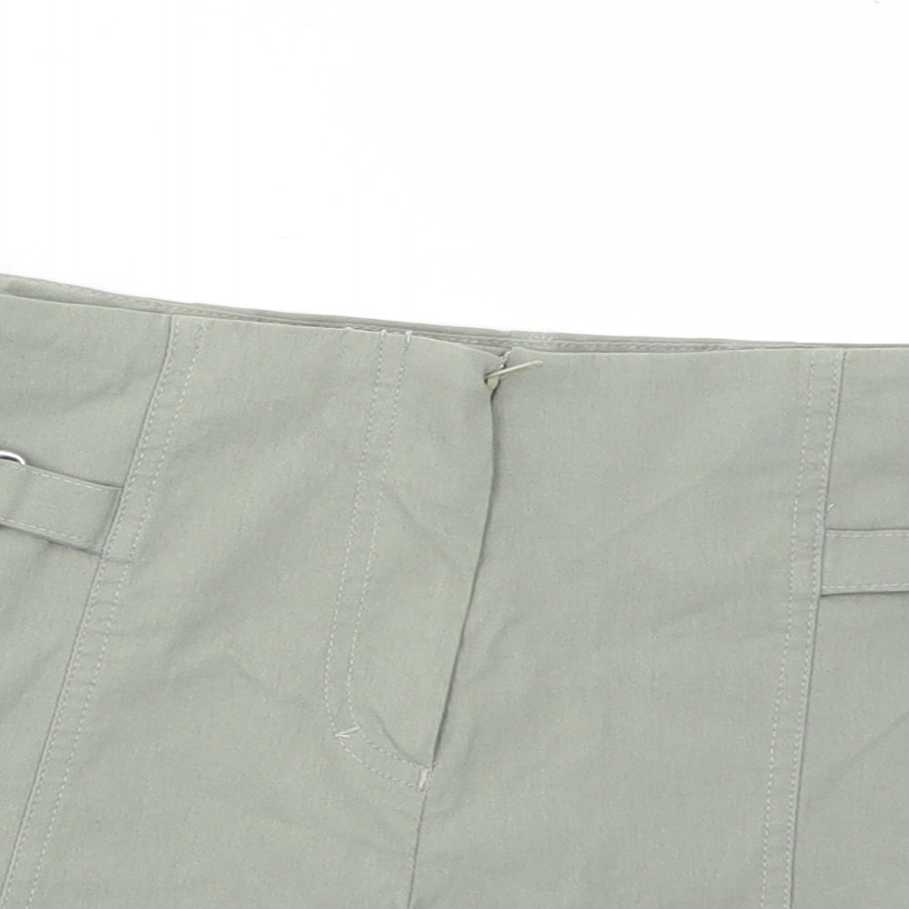 George Womens Green Viscose Hot Pants Shorts Size 8 Regular Zip