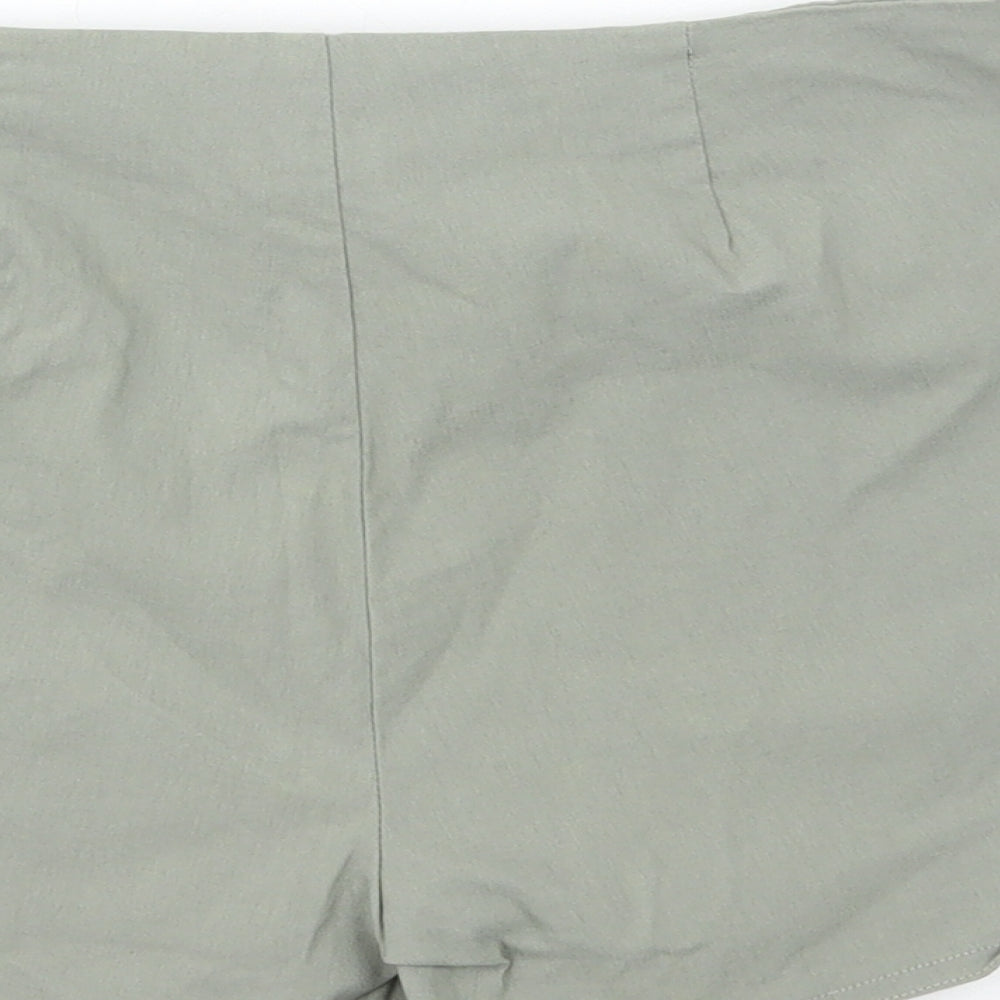 George Womens Green Viscose Hot Pants Shorts Size 8 Regular Zip