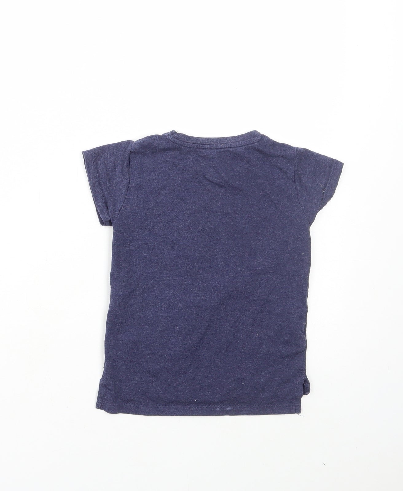 Primark Girls Blue Cotton Pullover T-Shirt Size 4-5 Years Round Neck Pullover - Life is beautiful