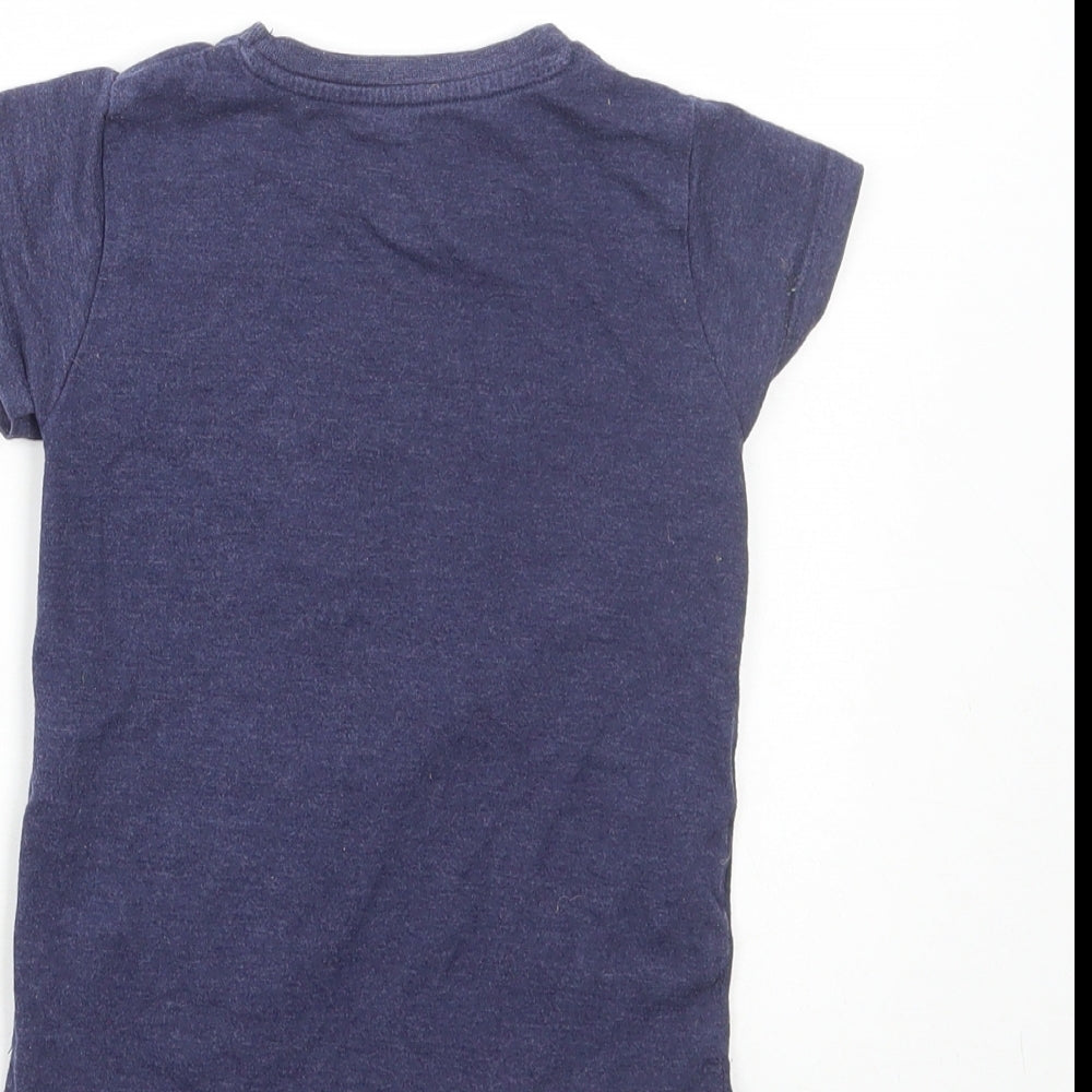 Primark Girls Blue Cotton Pullover T-Shirt Size 4-5 Years Round Neck Pullover - Life is beautiful