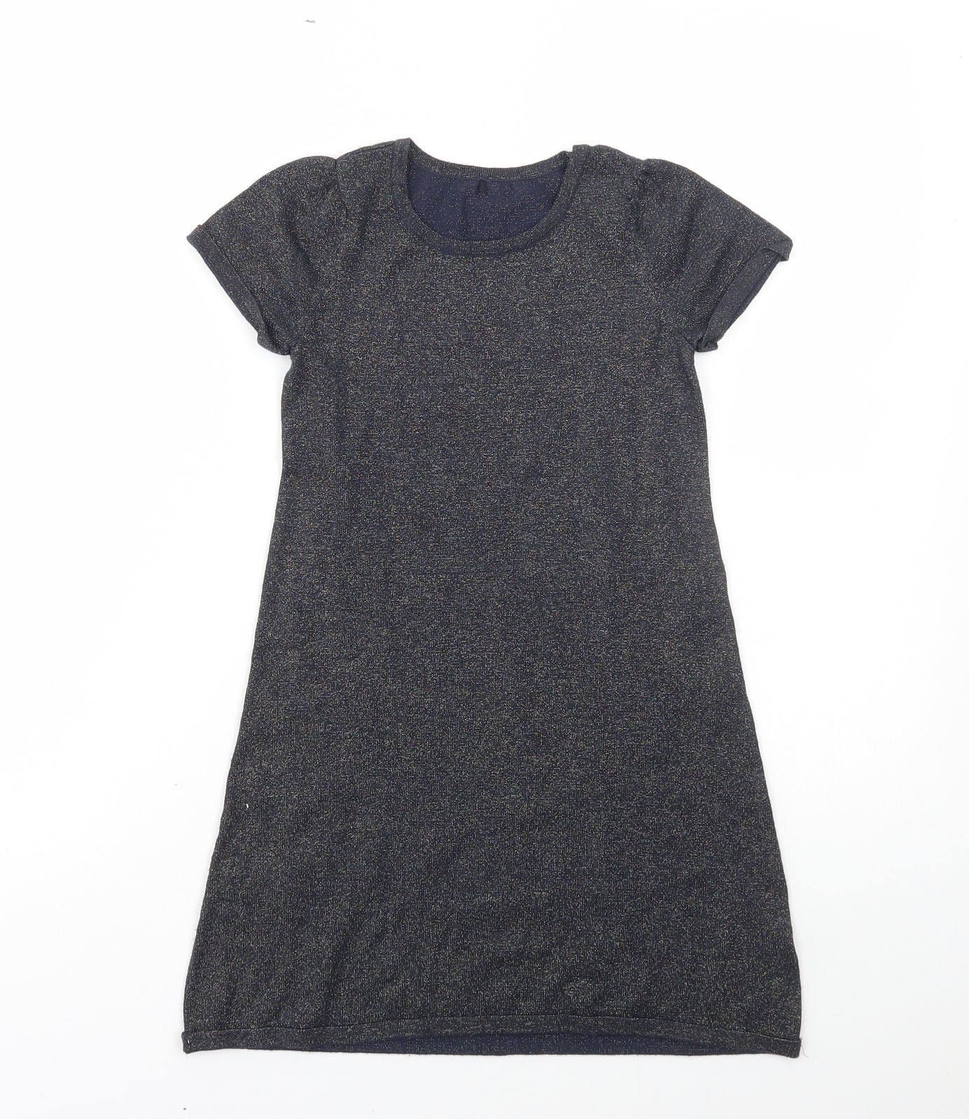 Lily & Dan Girls Blue Viscose A-Line Size 7-8 Years Round Neck Pullover