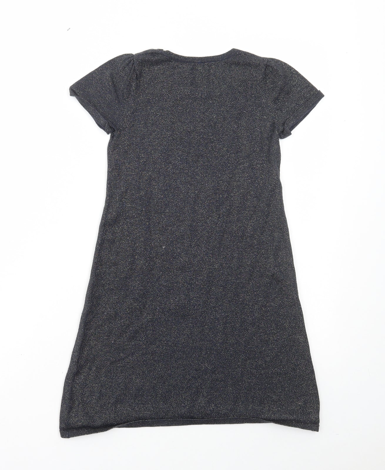 Lily & Dan Girls Blue Viscose A-Line Size 7-8 Years Round Neck Pullover