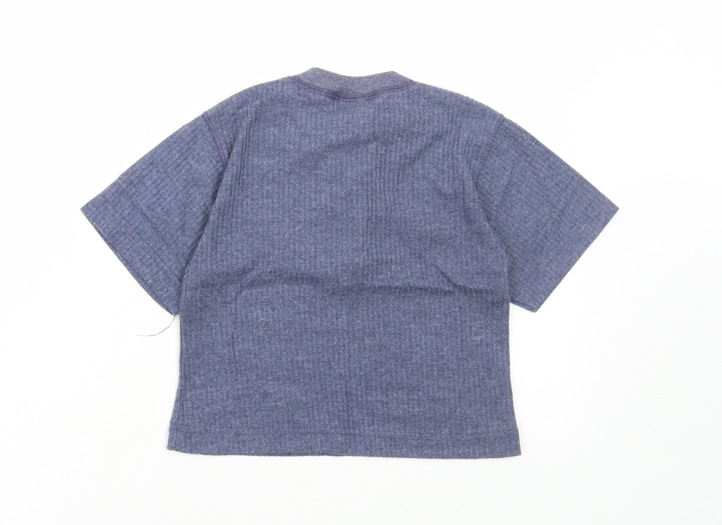 Ea's Boys Blue Cotton Basic T-Shirt Size 2-3 Years Round Neck Button - International