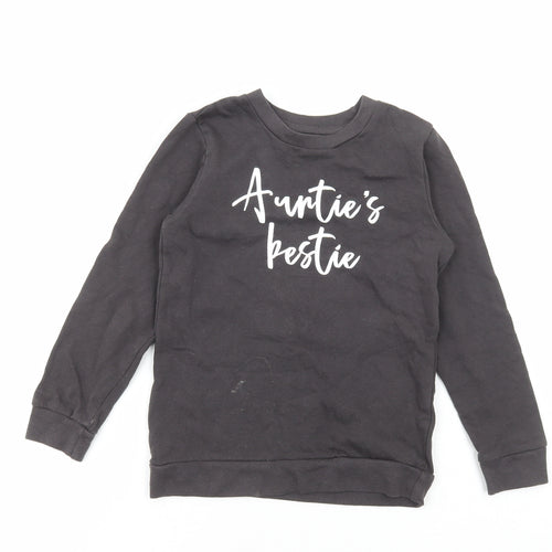 My rocking kids Girls Grey Cotton Pullover Sweatshirt Size 7-8 Years Pullover - Auntie's Bestie