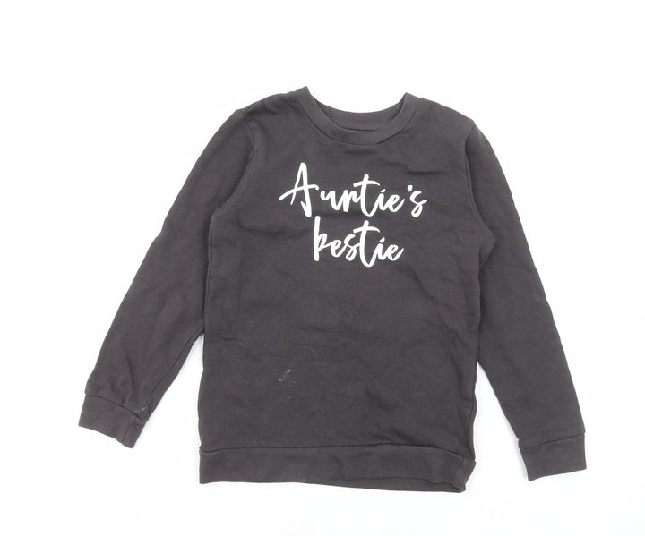 My rocking kids Girls Grey Cotton Pullover Sweatshirt Size 7-8 Years Pullover - Auntie's Bestie