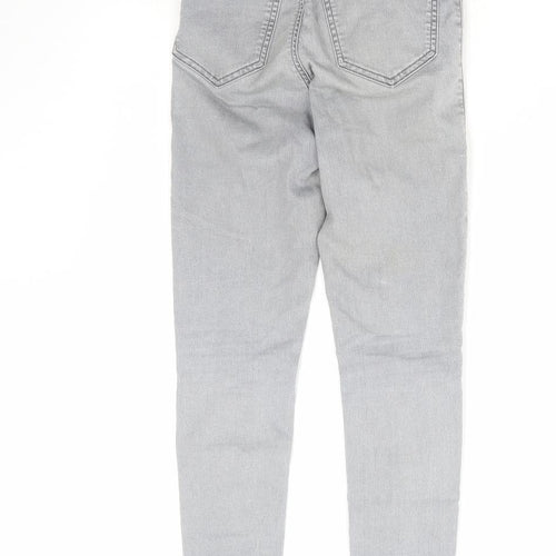 Topshop Womens Grey Cotton Skinny Jeans Size 26 in L30 in Regular Zip