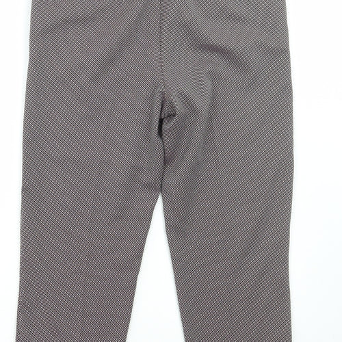 F&F Womens Multicoloured Geometric Polyester Trousers Size 12 L23 in Regular Hook & Eye