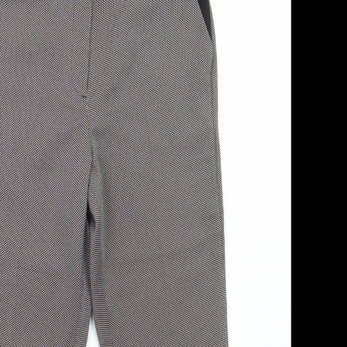 F&F Womens Multicoloured Geometric Polyester Trousers Size 12 L23 in Regular Hook & Eye
